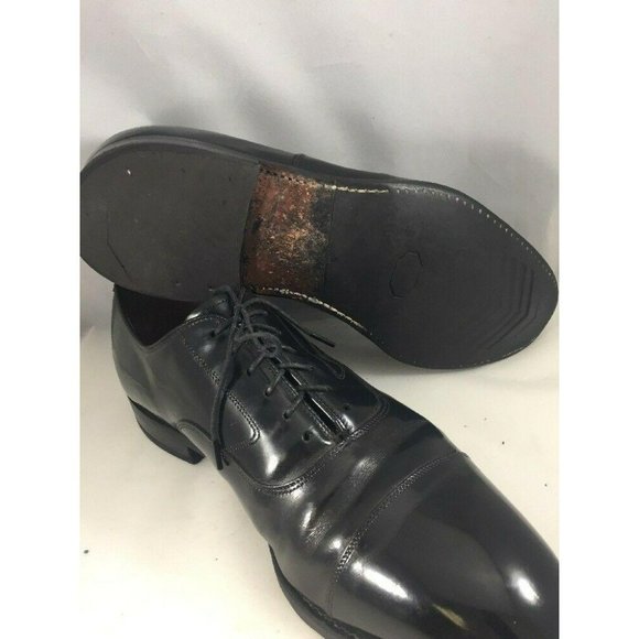 Johnston Murphy Mens 8.5   8/C  Leather Lace Up Black Dress Shoes - Picture 9 of 11